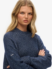 Superdry Blue Oversized Chunky Raglan Jumper - Image 4 of 5