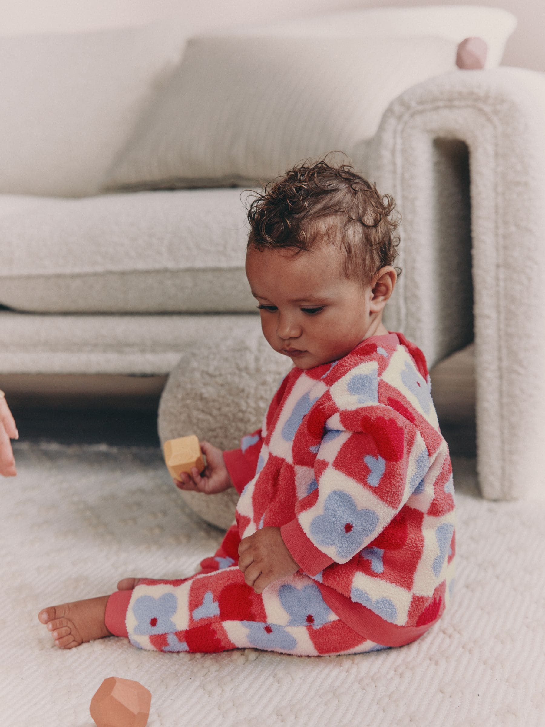 Buy Red/ Purple Check Baby Fleece Tops and Leggings Set 2 Piece