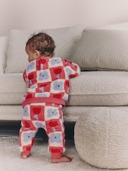 Red/ Purple Check Baby Fleece Tops and Leggings Set 2 Piece (0mths-2yrs) - Image 3 of 14