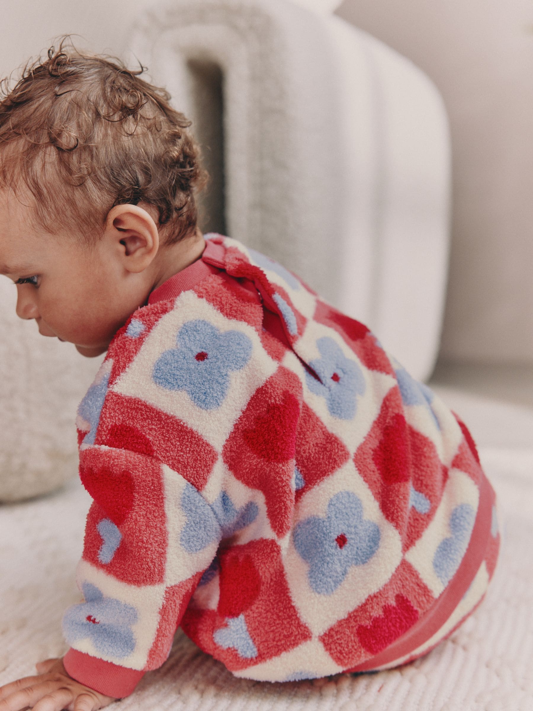 Buy Red/ Purple Check Baby Fleece Tops and Leggings Set 2 Piece