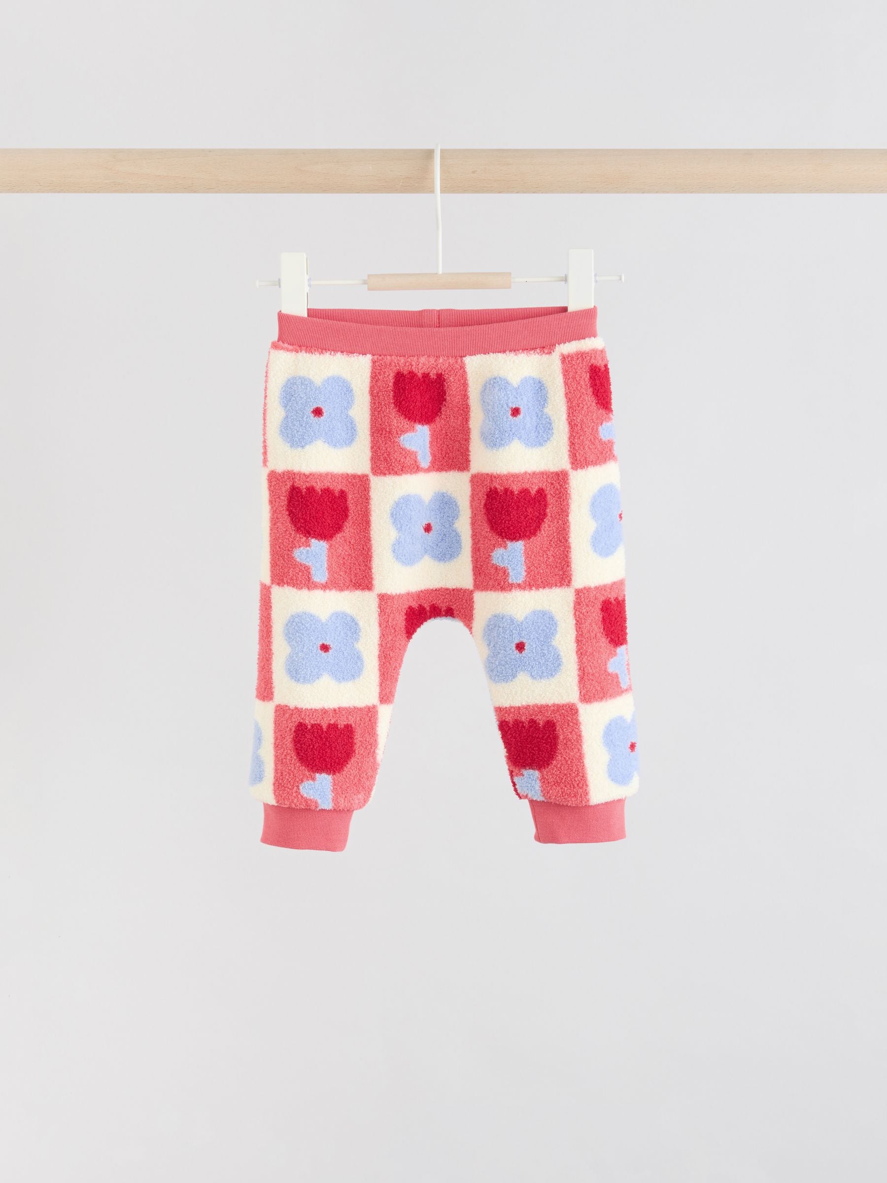 Buy Red/ Purple Check Baby Fleece Tops and Leggings Set 2 Piece