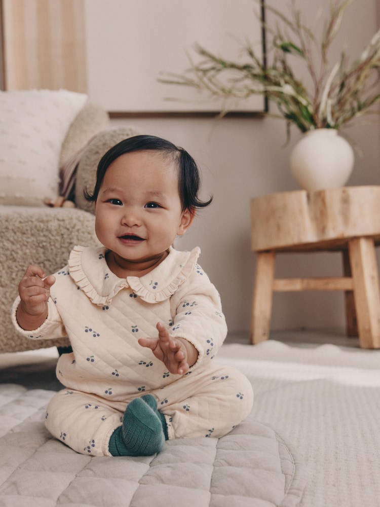 Ecru Baby Quilted Sweatshirt and Trousers Set 2 Piece (0mths-2yrs) - Image 1 of 19