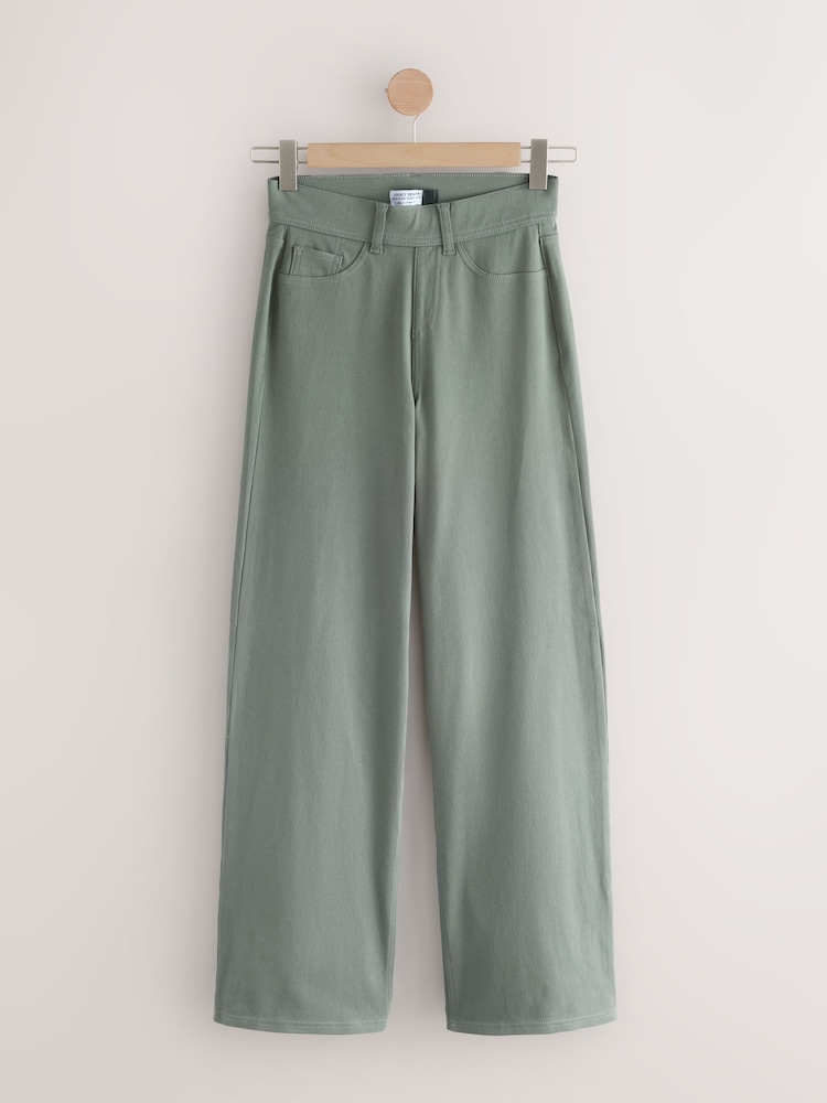 Salbeigrün - Denim-Hose aus Jersey mit weitem Bein - Bild 7 von 7
