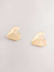 Gold Tone Heart Stud Earrings - Image 1 of 3