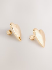 Gold Tone Heart Stud Earrings - Image 2 of 3