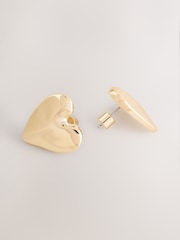 Gold Tone Heart Stud Earrings - Image 3 of 3