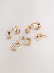 Gold Tone Mini Hoop Earrings 4 Pack - Image 1 of 4
