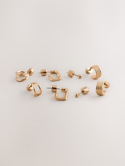 Gold Tone Mini Hoop Earrings 4 Pack - Image 4 of 4