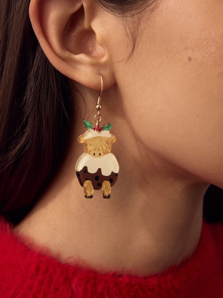 Brown Hamish Christmas Pudding Earrings - Image 2 of 4