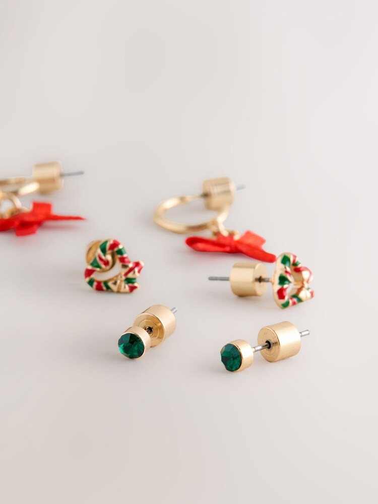Gold Tone Christmas Earrings Pack - Image 3 of 3
