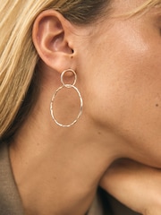 Gold Tone Circle Drop Earrings - Image 4 of 7