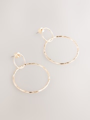Gold Tone Circle Drop Earrings - Image 5 of 7