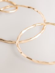 Gold Tone Circle Drop Earrings - Image 6 of 7