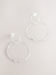 Silver Tone Circle Drop Earrings - Image 1 of 3