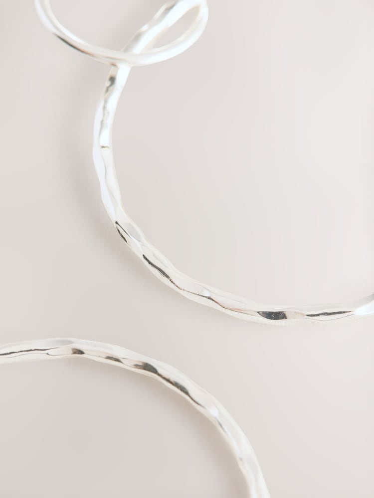 Silver Tone Circle Drop Earrings - Image 3 of 3 Silver Tone Circle Drop Earrings - Image 3 of 3