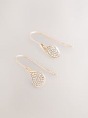 Gold Tone Sparkle Petal Drop Earrings - Image 1 of 3