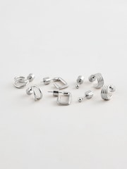 Silver Tone Mini Hoop Earrings 4 Pack - Image 2 of 3