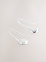 Silver Tone Sparkle Petal Drop Earrings - Image 3 of 3