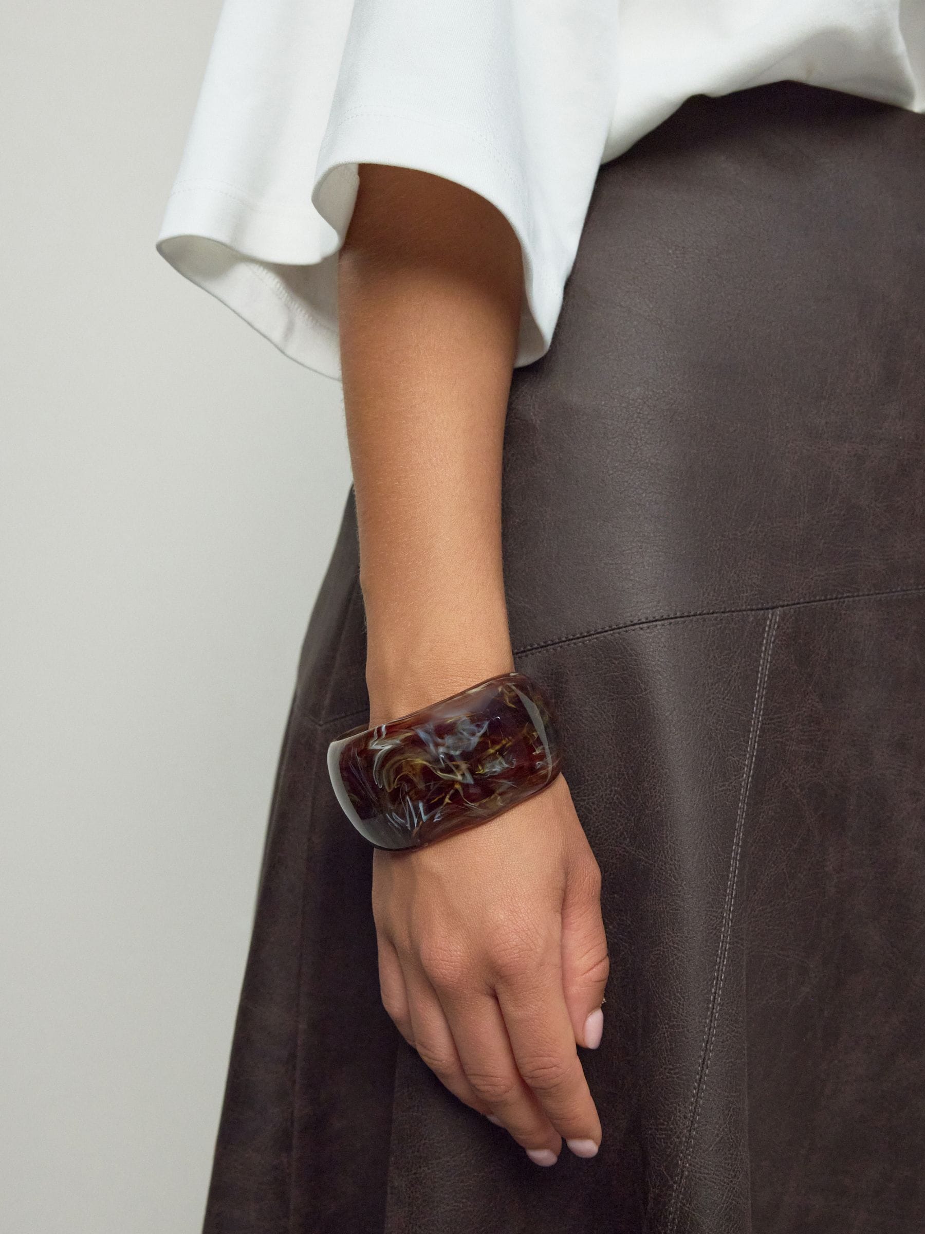 Buy Brown Chunky Acrylic Bangle from Next Portugal