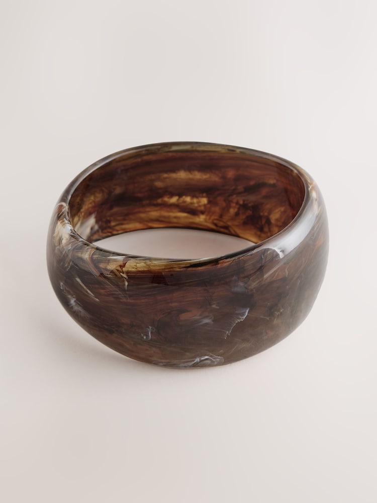 Brown Chunky Acrylic Bangle - Image 1 of 3
