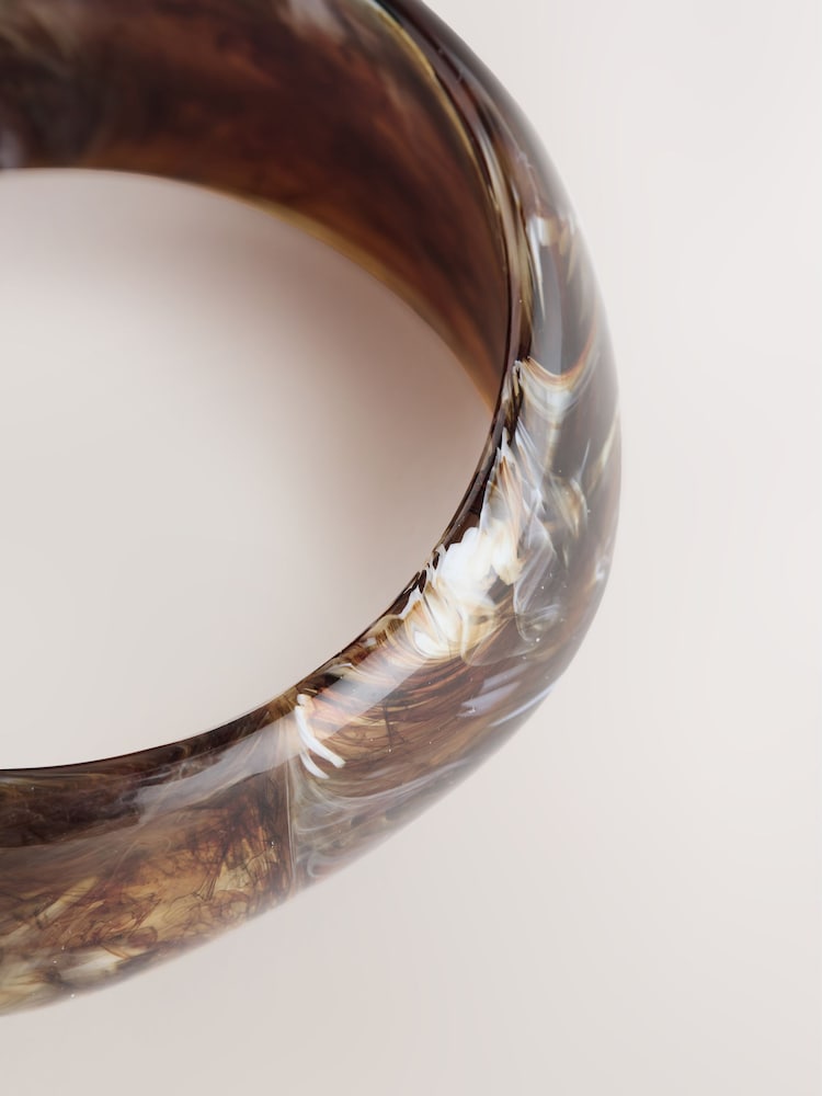 Brown Chunky Acrylic Bangle - Image 2 of 3