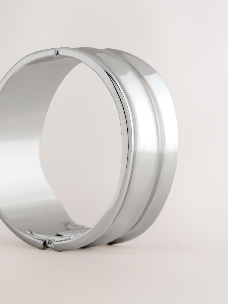 Nuanță argintie - Wide Hinged Bangle - Imaginea 7 din 7