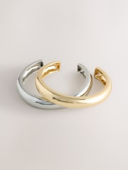 GoldSilver Tone Mixed Metal Cuffs Bracelets 2 Pack - Image 1 of 3