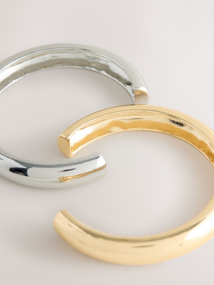 Gold-/silberfarben - Mixed Metal Cuffs Armbänder 2 Packung - Bild 7 von 7