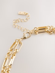 Gold Tone Layered T-Bar Chain Necklace - Image 3 of 3