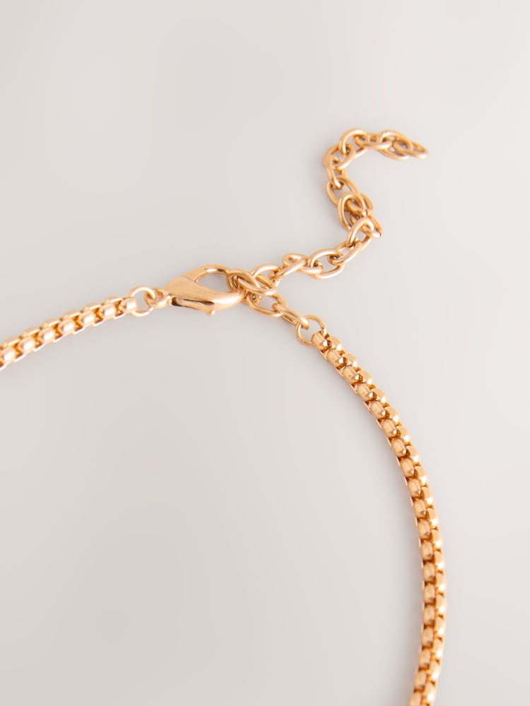 Gold Tone Long Disc Necklace - Image 3 of 3