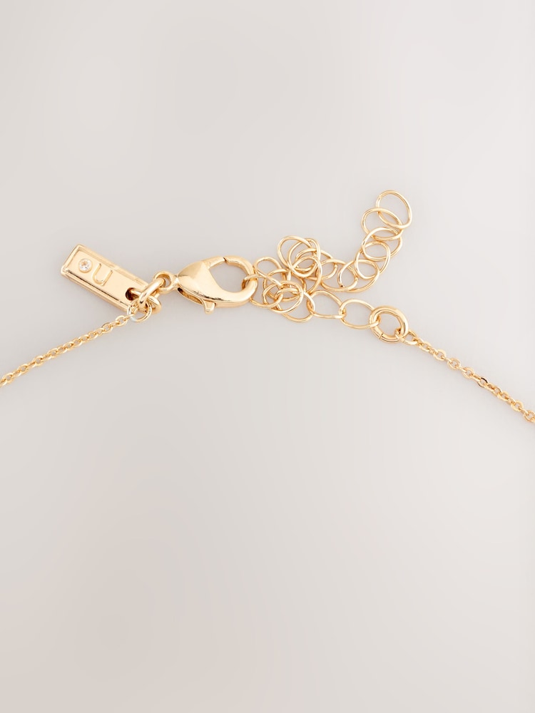 Gold Tone Christmas Snowflake Necklace - Image 6 of 6