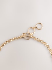 Gold Tone Heart Charm Chunky Necklace - Image 4 of 4