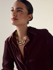 Tortoiseshell Brown Resin Link Necklace - Image 3 of 7
