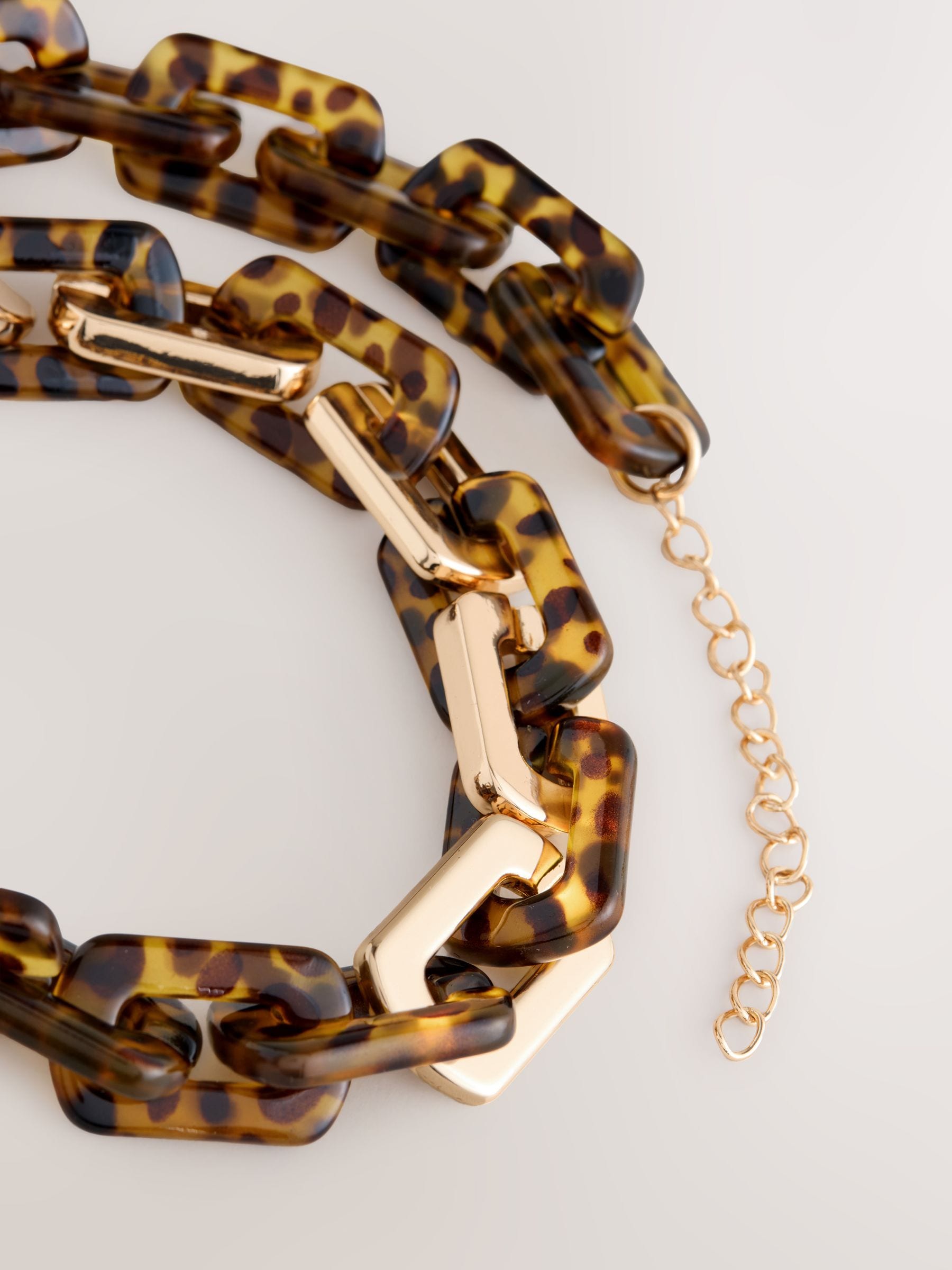 Buy Tortoiseshell Brown Resin Link Necklace from Next Australia