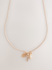 Gold Tone Lock And Key Delicate Necklace - Image 1 of 3