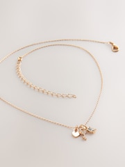Gold Tone Lock And Key Delicate Necklace - Image 5 of 5