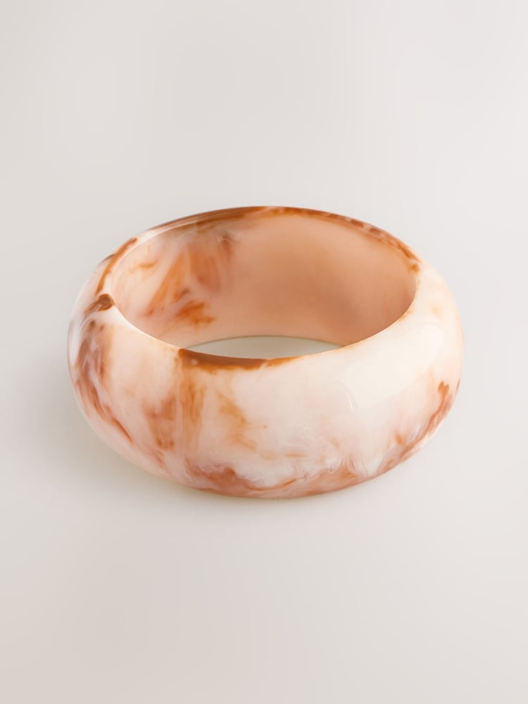 Cream Chunky Acrylic Bangle - Image 1 of 3