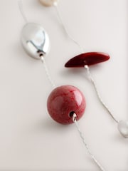 Silberfarben - Double Row Bead Station Long Necklace - Bild 6 von 6