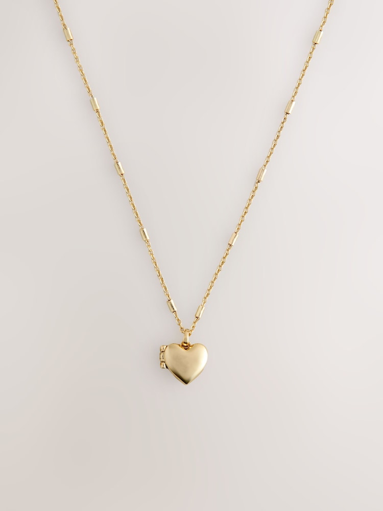 Gold Tone Heart Locket Necklace - Image 1 of 4