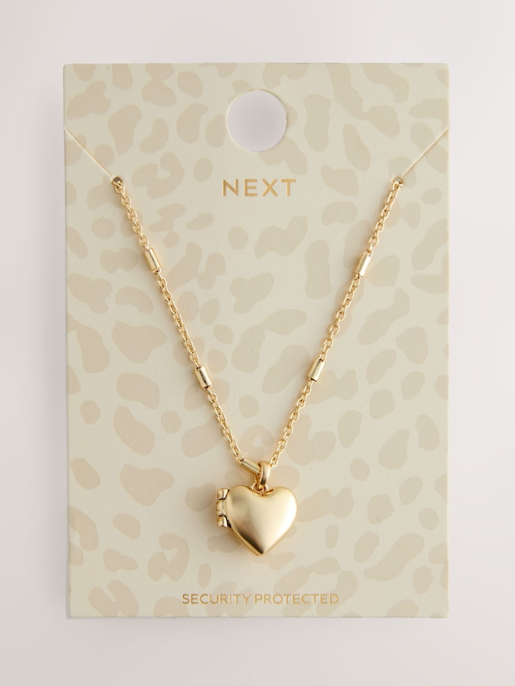 Gold Tone Heart Locket Necklace - Image 4 of 4