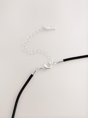 Black Cord Cluster Long Lariat Necklace - Image 6 of 6