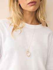 Gold Tone Interlocking Circle Pendant Necklace - Image 1 of 7