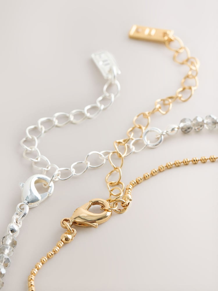 Silver Tone/Gold Tone Two Layer Sparkle Long Necklace - Image 3 of 3