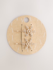 Gold Tone Christmas Snowflake Hair Clips - Image 8 of 10