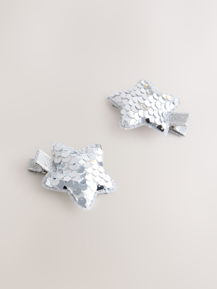 Tono plateado - Christmas Star Sequin Hair Clips - Imagen 1 de 4