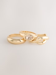 Gold Tone Shaped Twist Rings Pack - Image 1 of 3