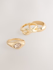 Gold Tone Shaped Twist Rings Pack - Image 2 of 3