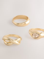 Gold Tone Shaped Twist Rings Pack - Image 3 of 3