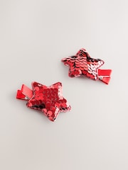 Rojo - Christmas Star Sequin Hair Clips - Imagen 1 de 4