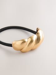 Black/Gold Tone Twist Hair Bobble - Image 5 of 5